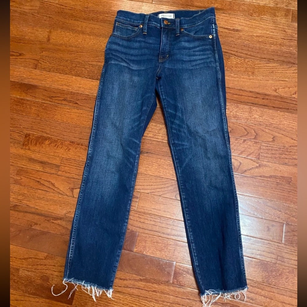 Madewell Slim Straight Cropped Raw Hem Jeans Size 27” Waist